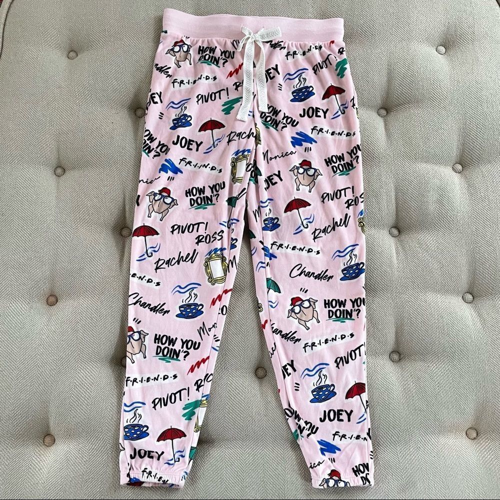 Friends Silky Fleece Jogger Sleepwear Pajama Pants S